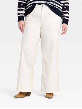 NWT- 14 Sailor Wide-Leg Women’s Jeans in Ivory - Classic High-Rise Style